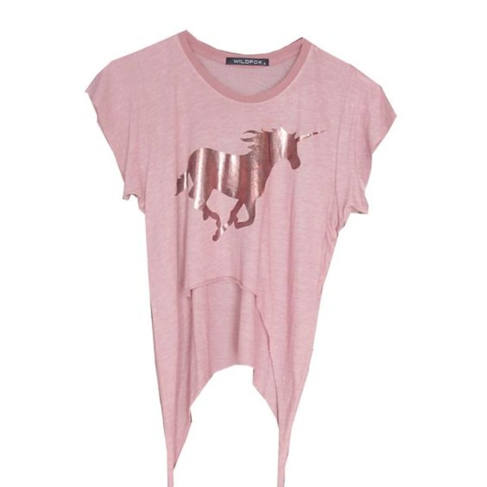 Wildfox Golden Unicorn Slasher Crop Top